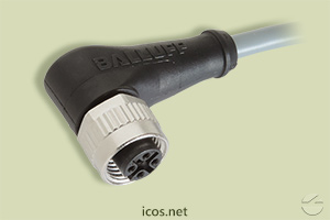 Click to enlarge the image of M12 90° female connector of 4 contacts with 2 meters cable M12 90° female connector of 4 contacts with 2 meters cable