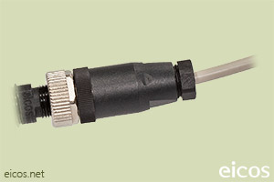 Click to enlarge the image of Mounting of the straight M12 female connector with Eicos sensor Mounting of the straight M12 female connector with Eicos sensor