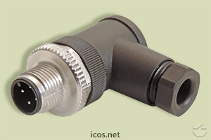 Click to enlarge the image of M12 male 90° Connector of 4 pins without cable M12 male 90° Connector of 4 pins without cable