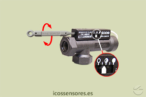Click to enlarge the image of Sensitivity adjust of the Eicos flow switch FA14B02 Sensitivity adjust of the Eicos flow switch FA14B02