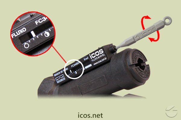 Sensitivity adjustment of the Eicos flow switch FC34B04