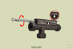 Click to enlarge the image of Sensitivity adjust of the Eicos flow switch FE18B04 Sensitivity adjust of the Eicos flow switch FE18B04