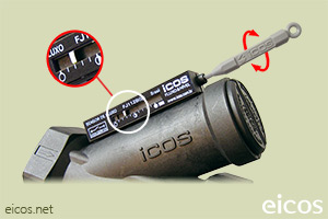 Click to enlarge the image of Sensitivity adjust of the Eicos flow switch FJ112B04 Sensitivity adjust of the Eicos flow switch FJ112B04