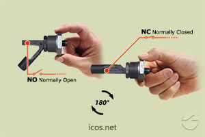 Click to enlarge the image of NO or NC installation of the level switch LA31N-M12 NO or NC installation of the level switch LA31N-M12