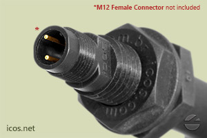 Click to enlarge the image of M12 plug of the Eicos level switch LE301-M12 M12 plug of the Eicos level switch LE301-M12