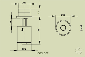 Click to enlarge the image of Dimensions of the level switch LV42A-40 Dimensions of the level switch LV42A-40