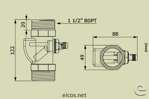 Click to enlarge the image of Dimensions of Contrasseco Sensor C1 Dimensions of Contrasseco Sensor C1